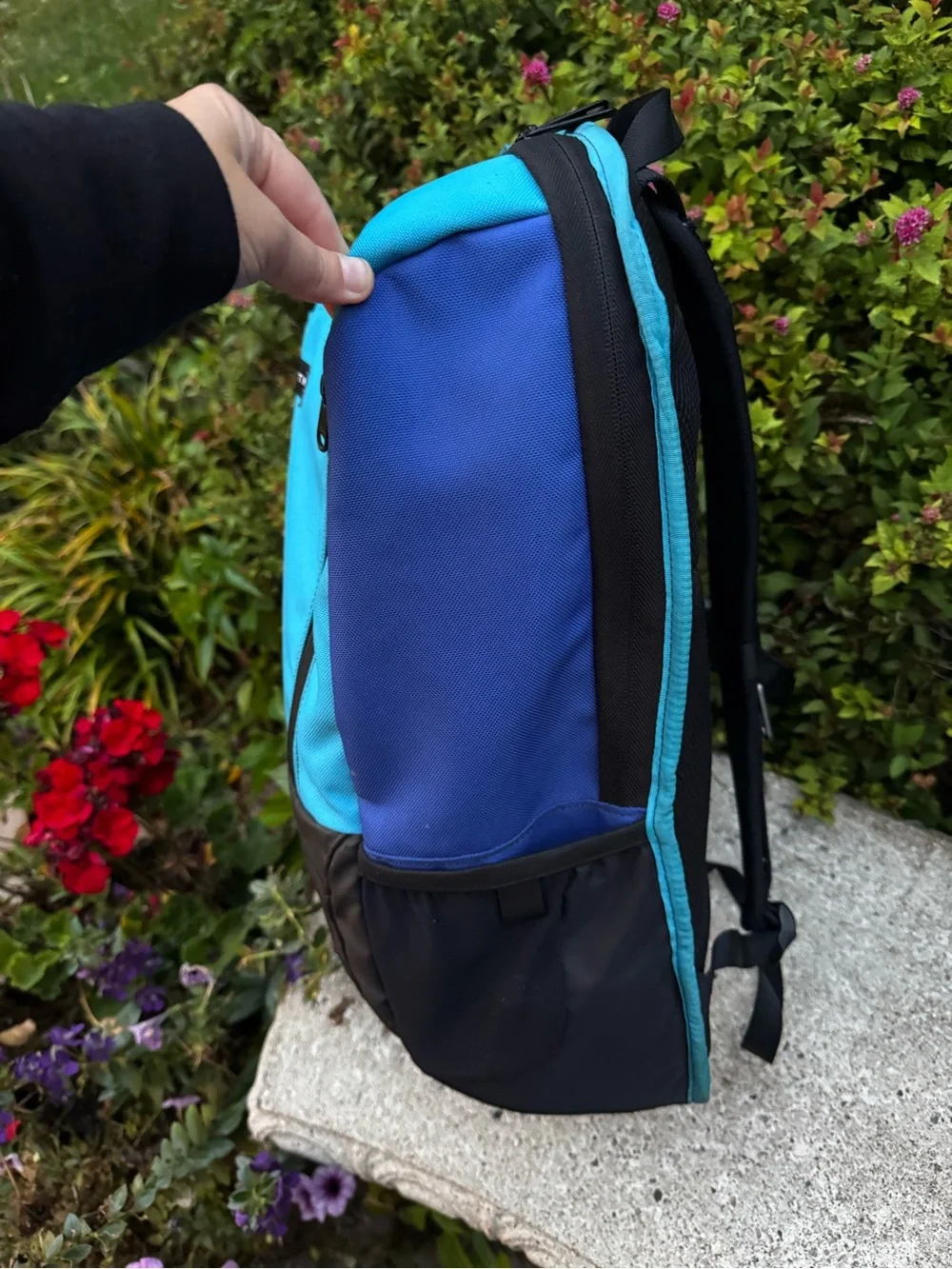Timbuk2 Parkside Laptop Bright Teal and Royal Blue Backpack w Bottle Opener